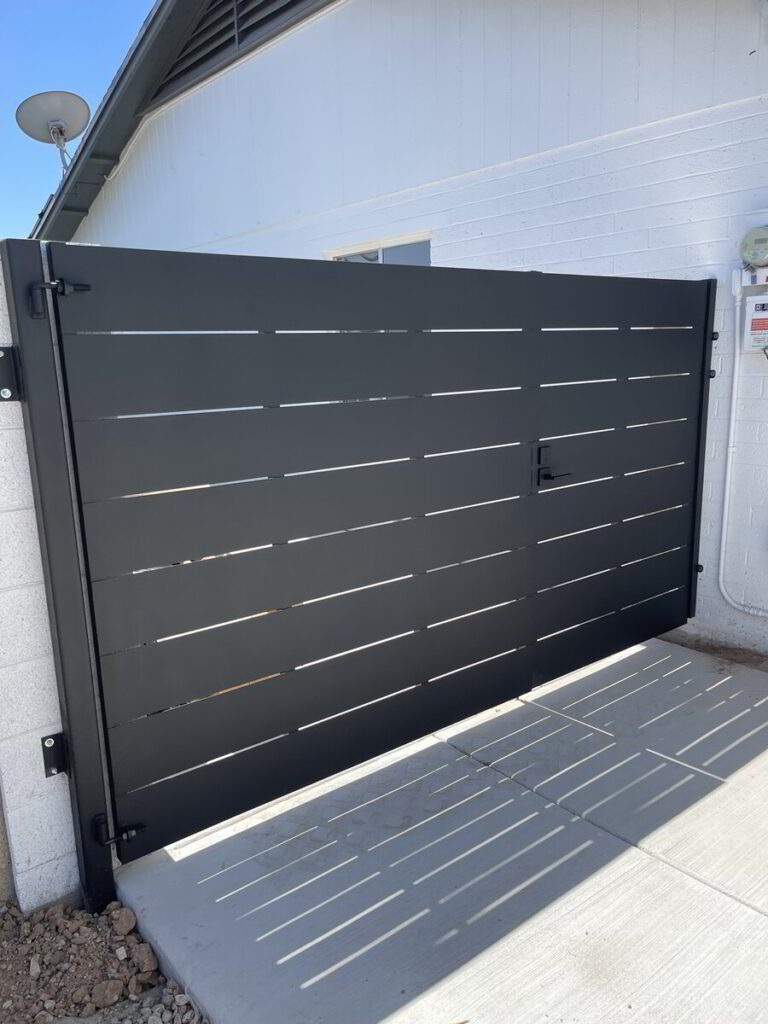 Custom metal driveway gate
